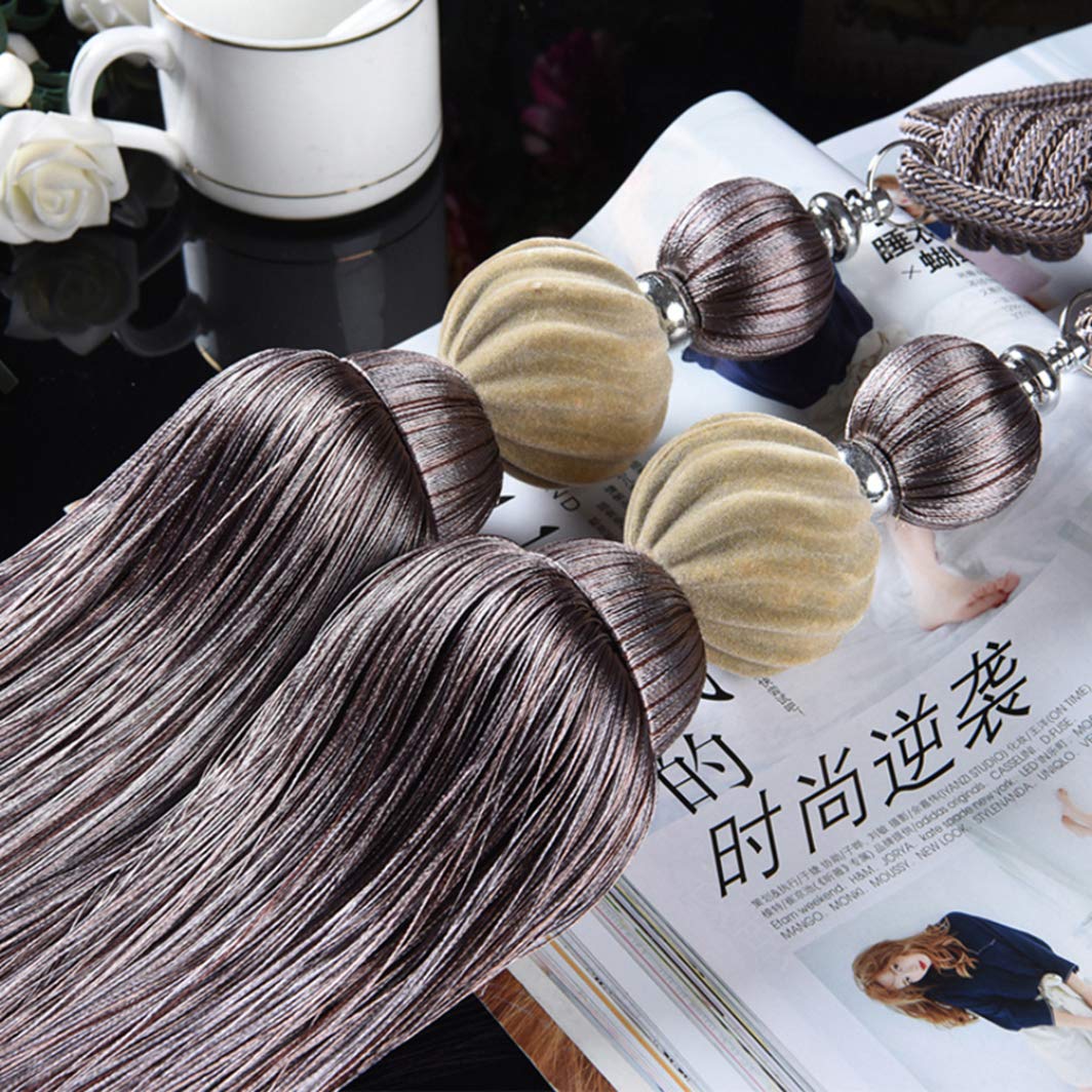 1 paire d'embrasses de rideaux à pompons uniques en forme de citrouille à suspendre (gris foncé)