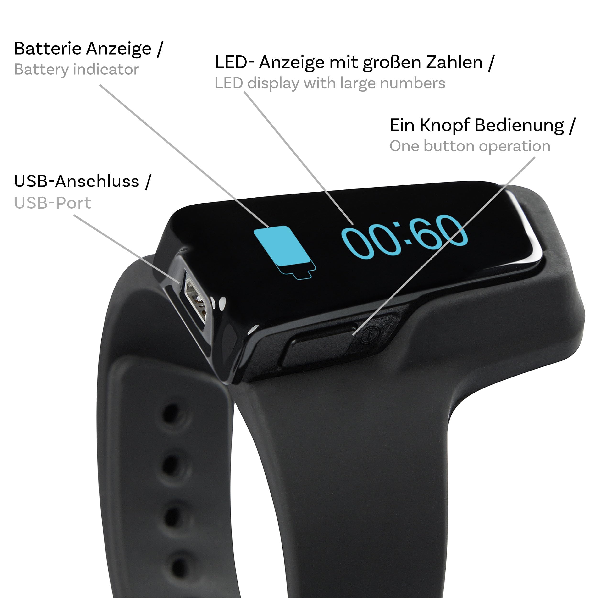 Pulox Checkme O2 Handgelenk Pulsoximeter mit Ringsensor & App | Smarte Messwertüberwachung per iOS- und Android-Anwendung, komfortabler Sensor für die kontinuierliche Kontrolle