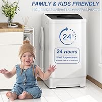 Vista 6 de Lavadora portátil de 15 libras, lavadora y secadora automática completa de 1.9 pies cúbicos con 8 programas de lavado, lavadora compacta