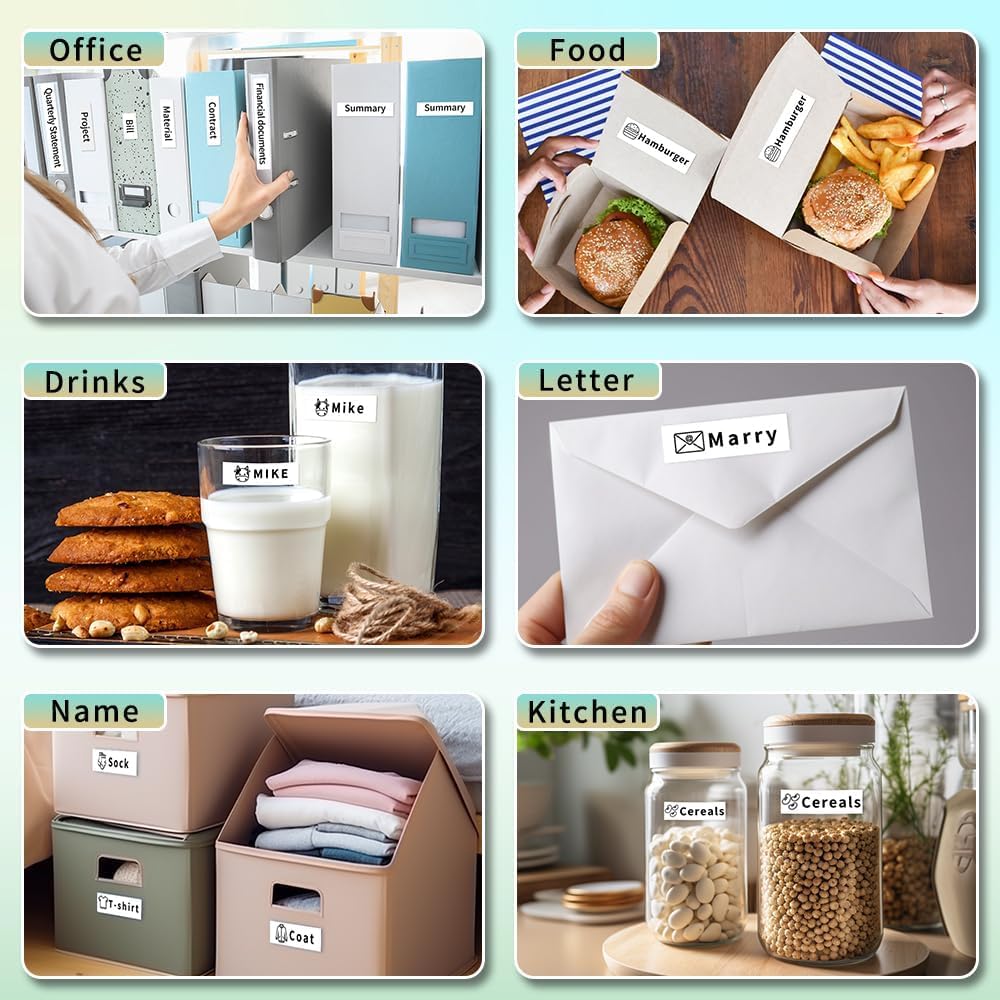 Phomemo D30 Etikettiergerät, Bluetooth Etikettendrucker Beschriftungsgerät Selbstklebend, Thermo Label Printer Geeignet für Zuhause, Schule, Büro, Etikettiergeraet für Smartphones und Tablets, Grün