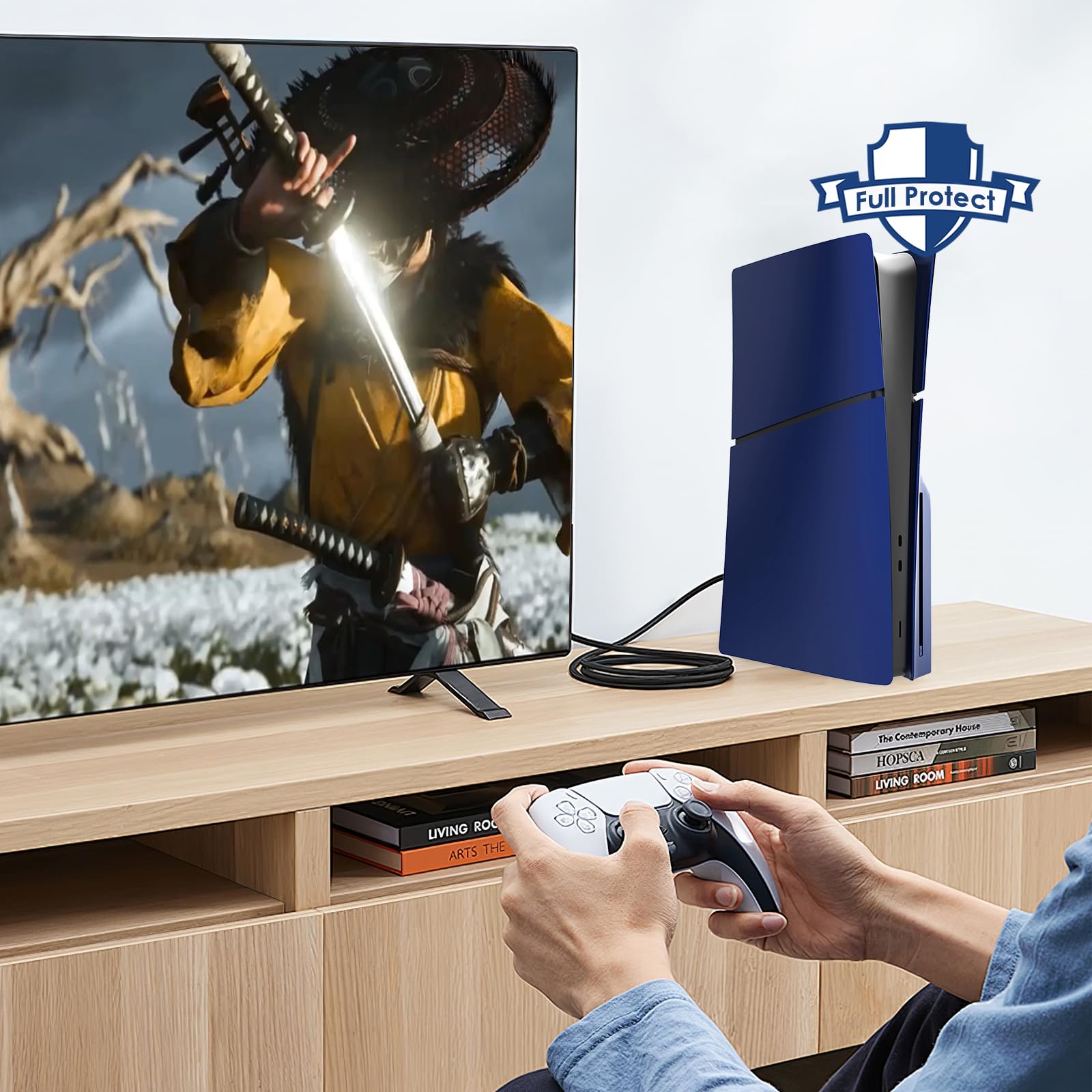 Piastre frontali antiurto per PS5 Slim Hard ABS opaco per PS5 Slim Accessori, antipolvere e antigraffio, pannelli a scatto per PlayStation 5 Slim Disc Console (blu)