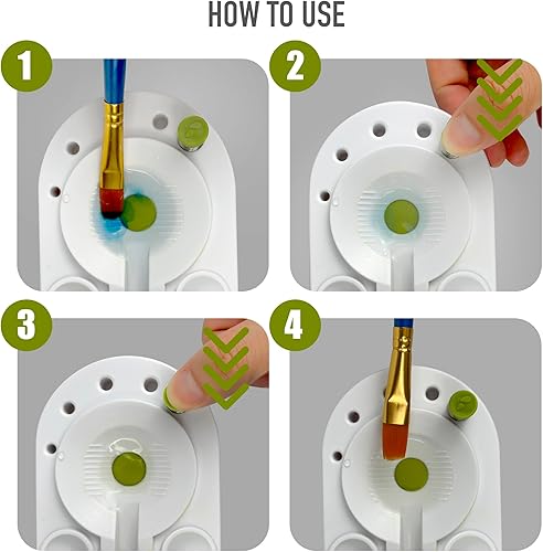 Miniatura 7 de FINFINLIFE Limpiador de pinceles con 10 pinceles de pintura  Enjuagador automático de pinceles para acrílico, acuarela y pinturas a base de agua, no