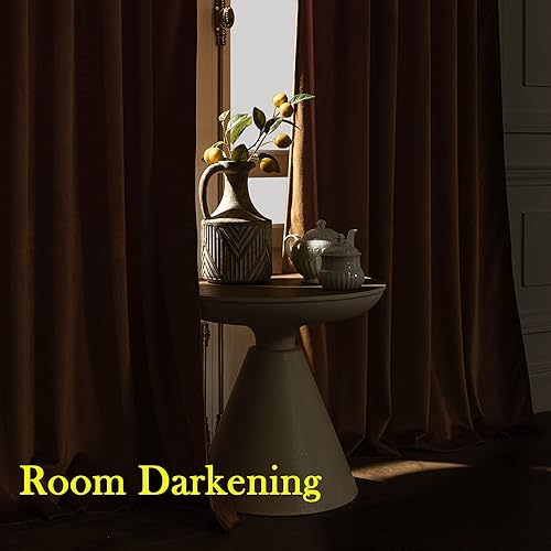 Miniatura 8 de Timeper Cortinas de terciopelo amarillo naranja para el hogar, decoración retro brillante para vacaciones, cortinas de terciopelo súper suave,