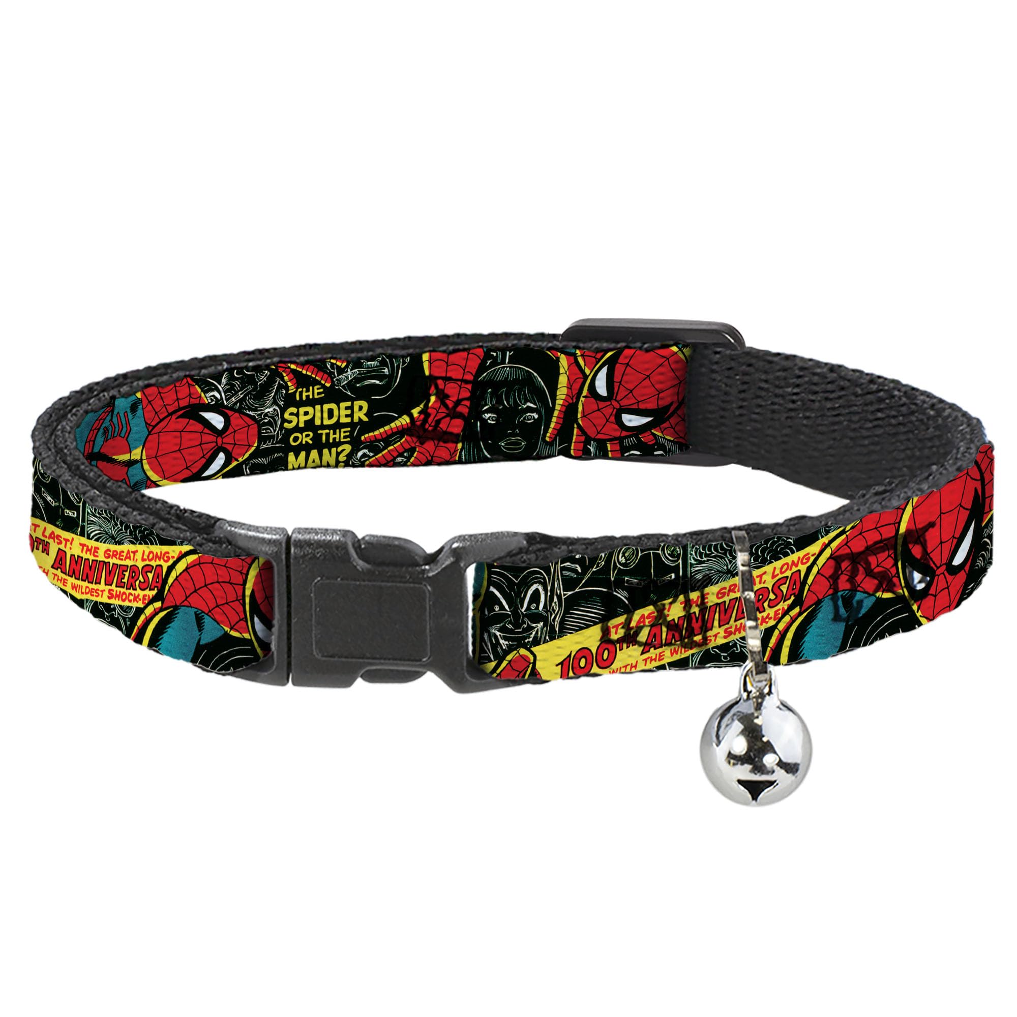 Collier pour chat Spiderman de Buckle-Down, édition commémorative aux finitions soignées