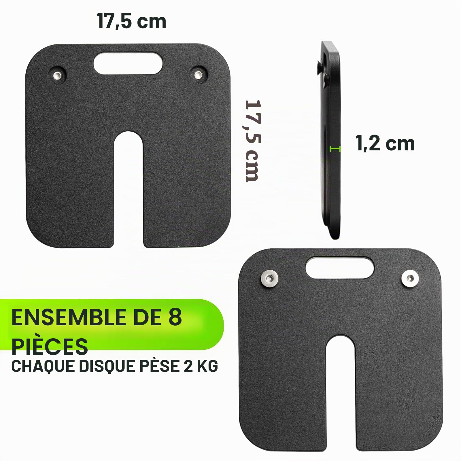 Eisenlink Haltère carrée réglable - 1 pièce - 20 kg - 36 kg - Haltère innovante ultra compacte réglable avec poignée antidérapante pour fitness, entraînement, salle de sport à la maison