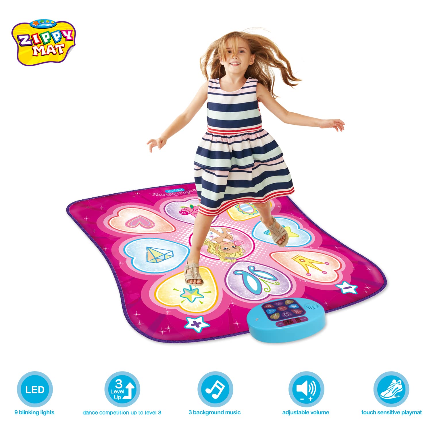 ZIPPY MAT Dance Mat, Electronic Educational Toys for Kids Age 3-12