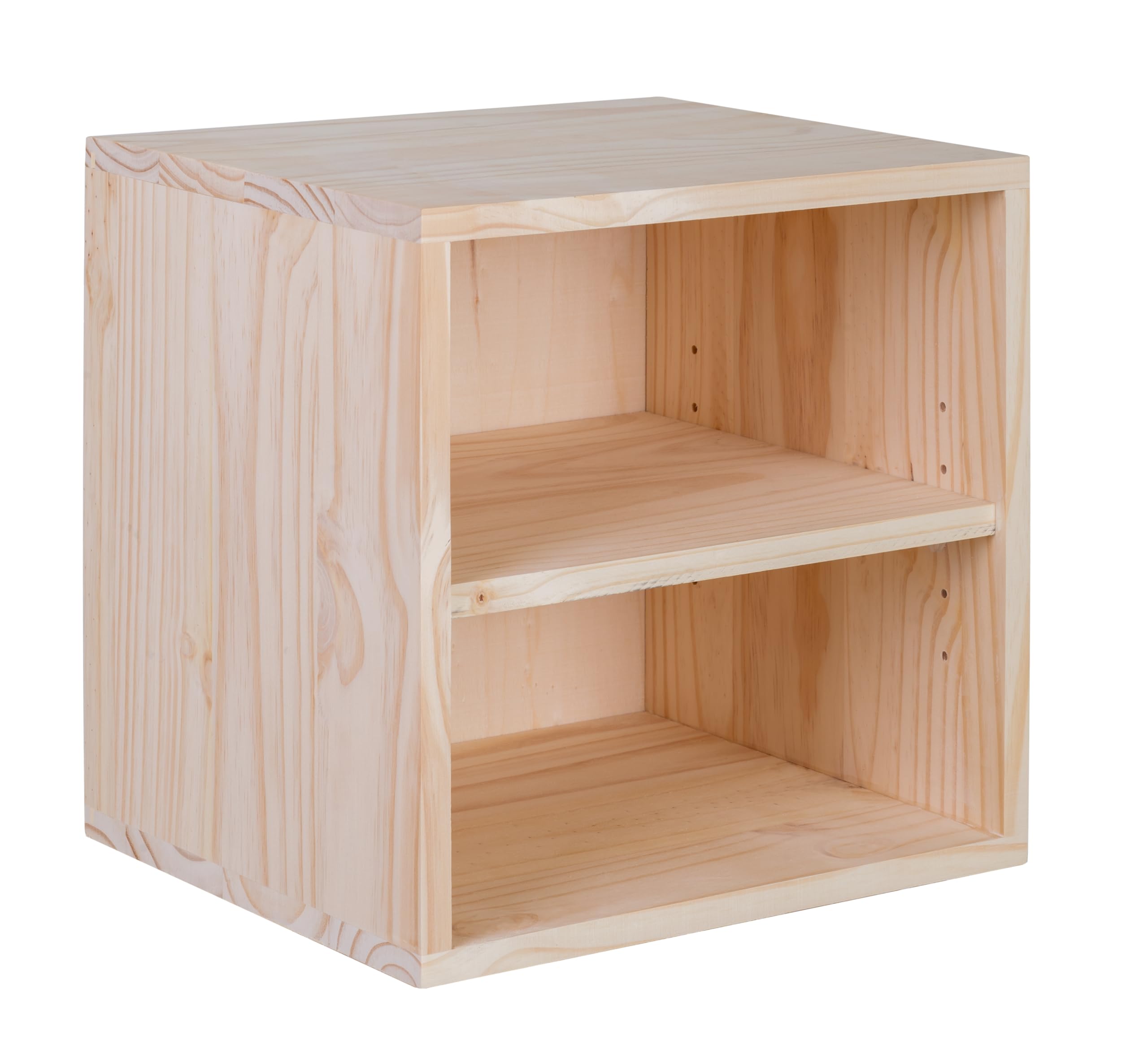 Regalwürfel "Modulable" | Kiefer Massiv | Verschiedene Ausführungen | Würfelmodul aus Vollholz | Korpus Kiefernholz | Holzmöbel | Organisation (Modul 2)