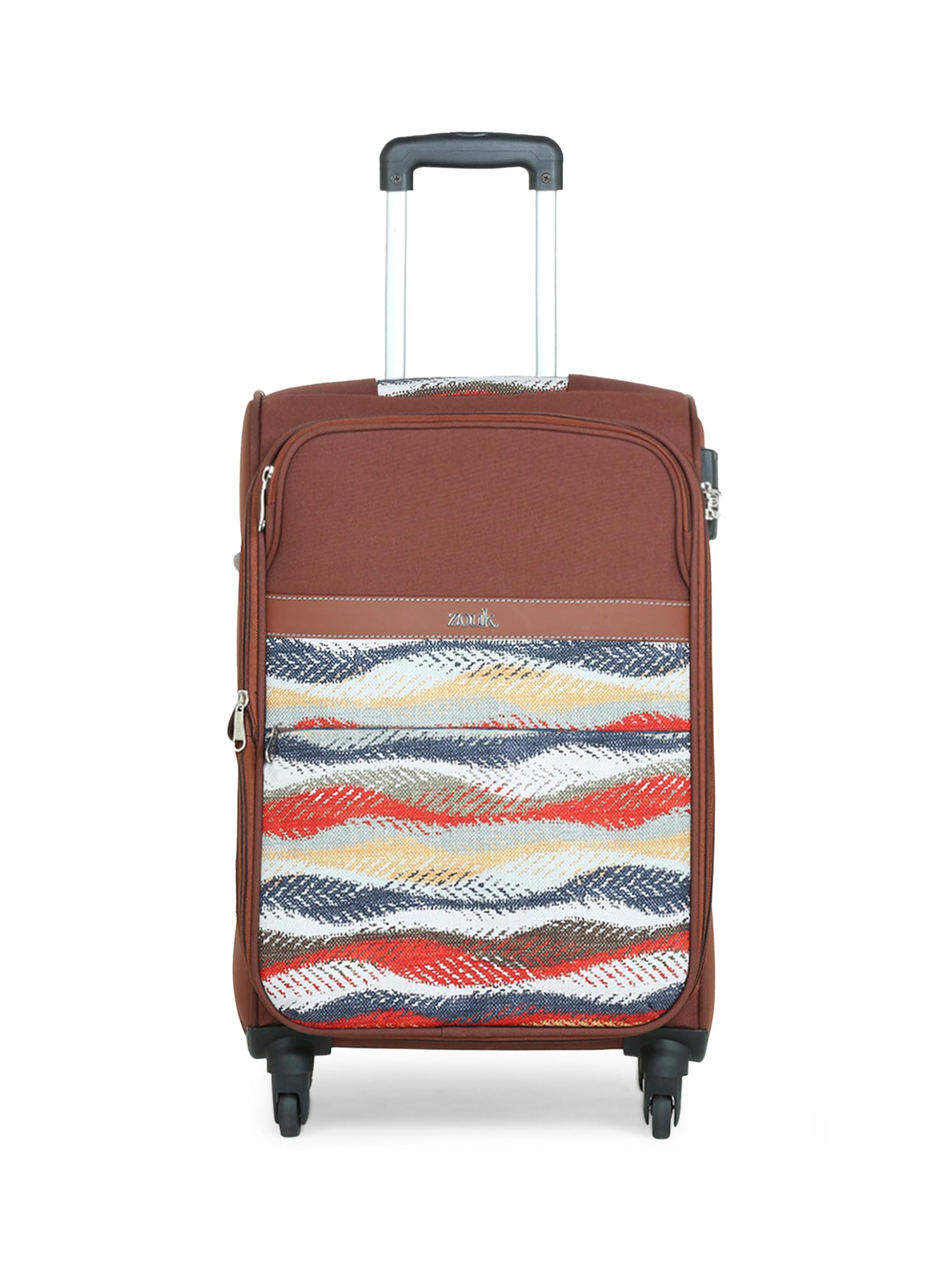 ZOUK Avasa Jaisalmer Dunes Polyester Soft 4 Spinner Wheel 360° Rotating Cabin 50 cm Multicolor Trolley, Luggage, Suitcase Bags with Graphic Patterned Designer Prints for Travel