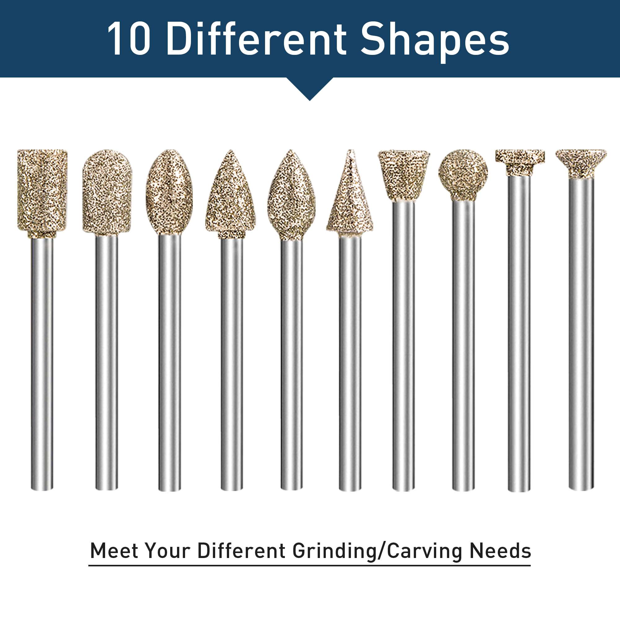 shengbenhao Diamond Grinding Burr Bit Set Compatible with Dremel 20Pcs — Amazon image 4