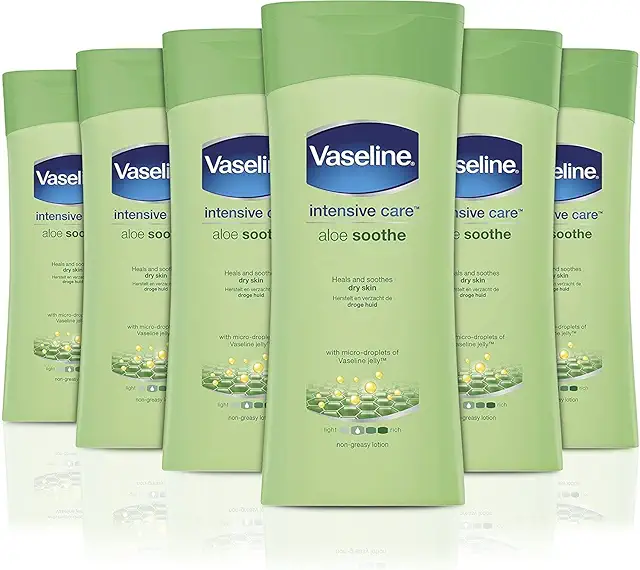 Vaseline Aloe Vera Body Lotion for Dry Skin - 6 x 200 ml Pack