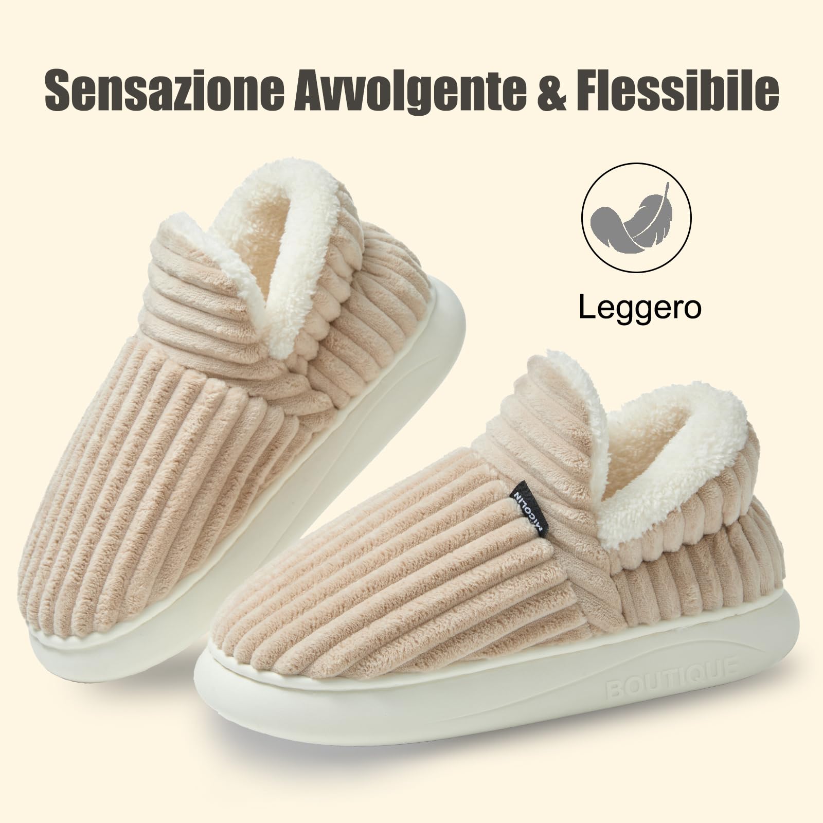 Donpapa Ciabatte Donna Uomo Invernali Pantofole Calde Peluche Chiuse Comode Memory foam Antiscivolo Inverno Scarpe
