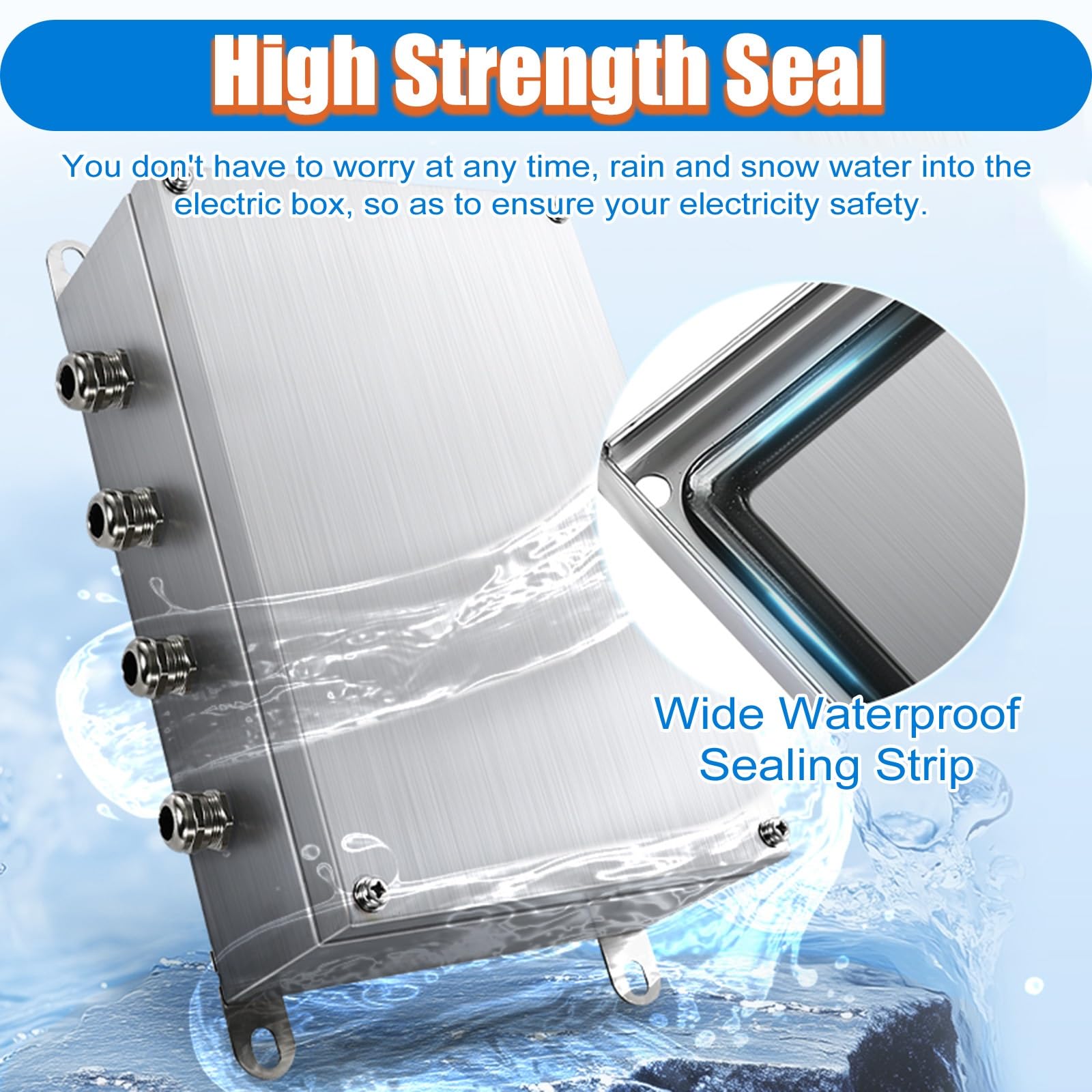 Caja Electrica Exterior Caja Eléctrica Exterior De Pared, Impermeable, De 2, 3 Y 4 Vías, para Cajas De Conexiones Pequeñas Y Adaptables, De Acero con Tira De Sellado.(55x35x10cm)