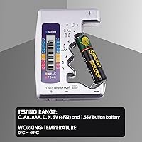 Vista 2 de Probador de batería Comprobador de siete tipos de batería C AA AAA D N 9V (6F22) y baterías de 1.55V..