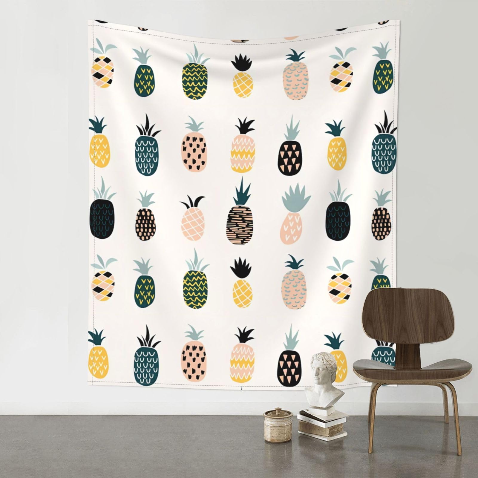WHJSSF Pineapple Prints Wall Tapestry 60x51in - Boho Decor Throw for Bedroom, Dorm, Picnic & Outdoor Adventures