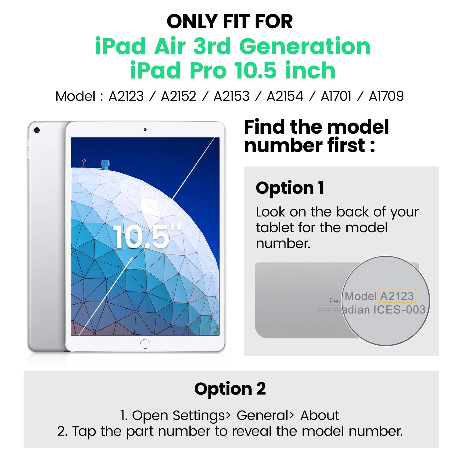Seymac, custodia protettiva per iPad Air 3/Pro da 10,5 pollici, resistente, antiurto, con pellicola proteggi schermo, supporto girevole a 360°, cinghia da mano/tracolla per iPad Air di terza