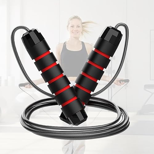 Jump Rope, Adjustable Jump Ropes,Skipping Rope Tangle-Free Rapid Speed with Ball Bearings for Women Men Kids,Exercise & Slim Body,Jumprope at Home
