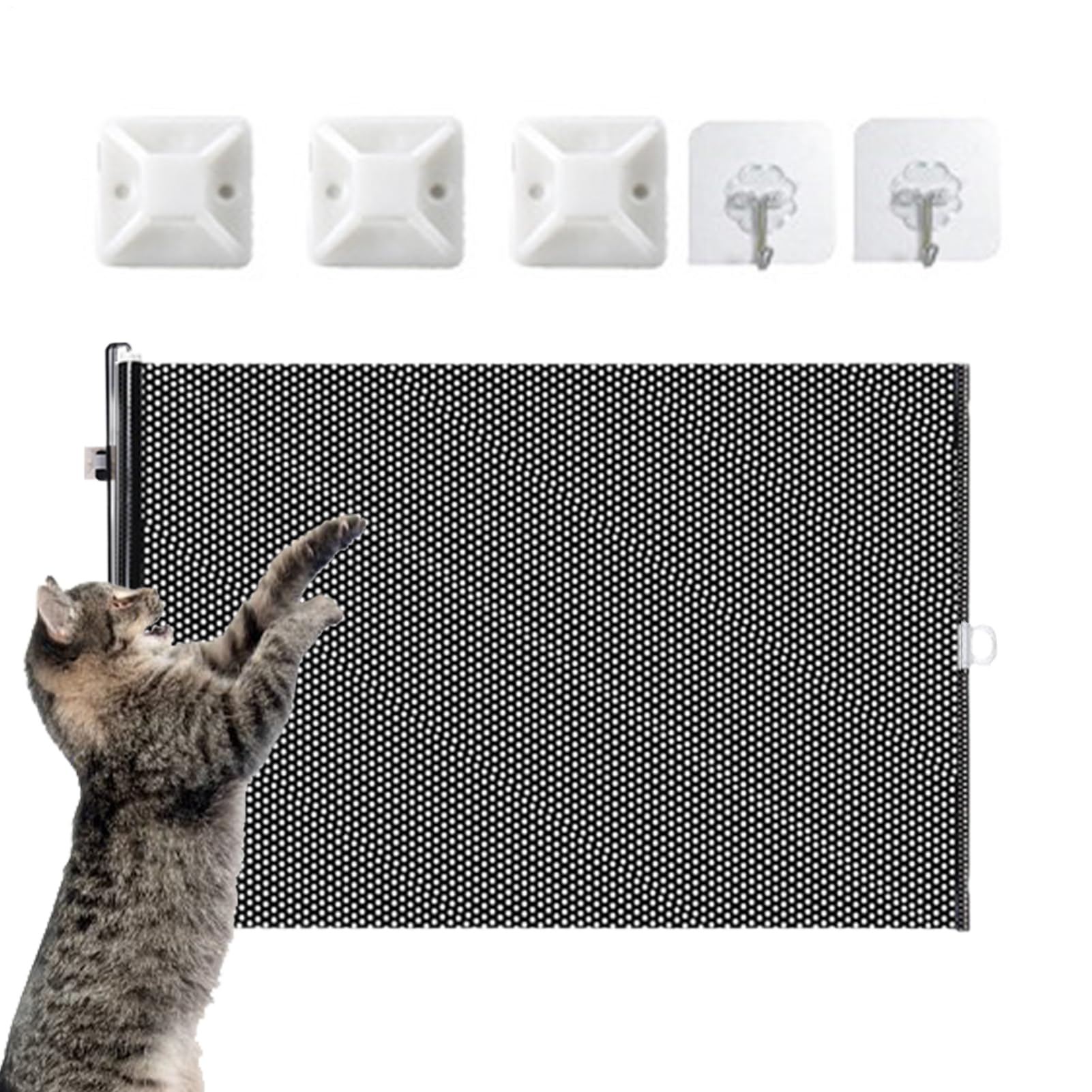 Retractable Dog Gate, Expandable Cat Fence, Anti-jump Baby Gate For Stairs, With Suction Cup, Portable And Adjustable For Porches, Balconies, And Stairs