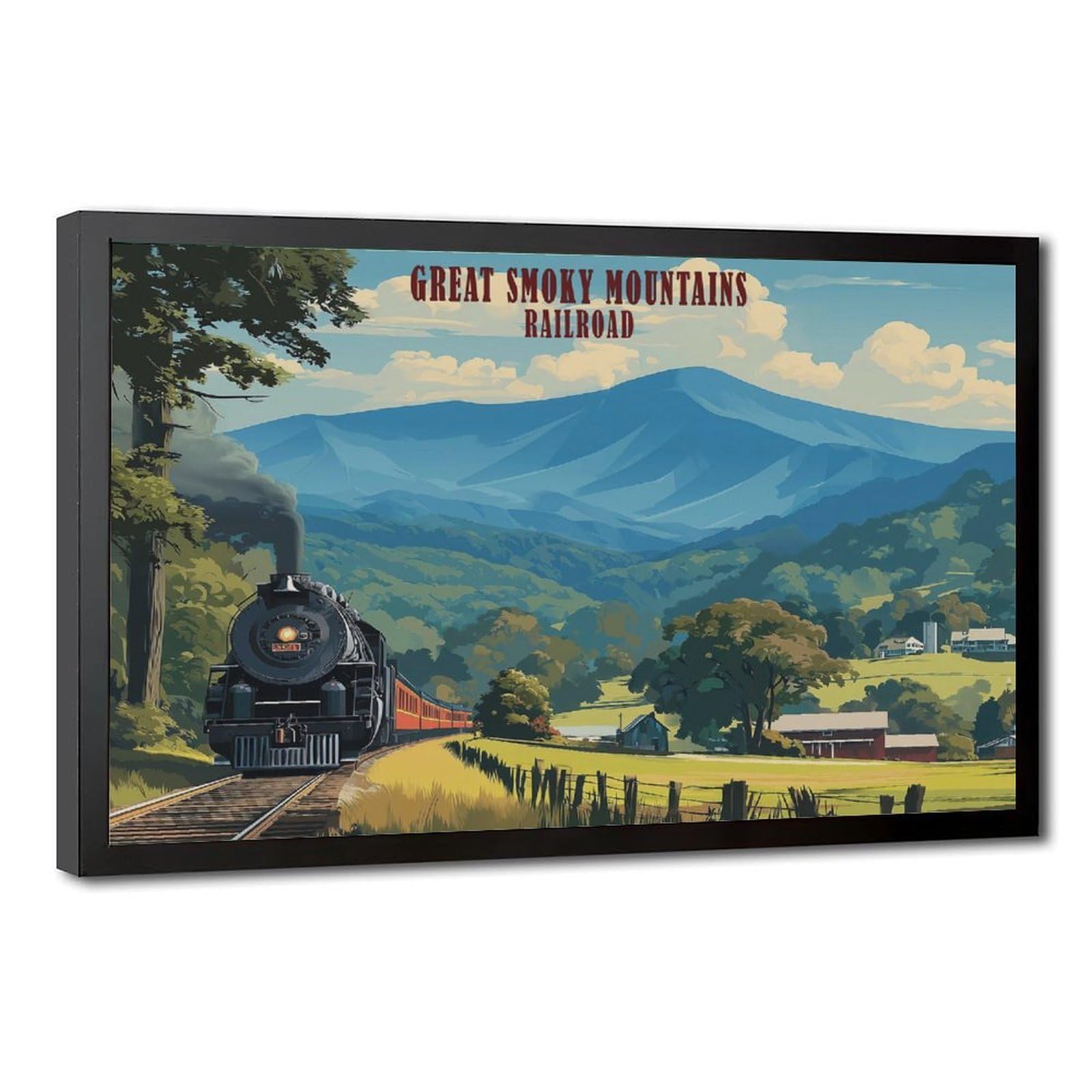 Bareronor Great Smoky Mountains Railroad Canvas Poster Bedroom Decor Landscape Office Room Decor Gift 24" L X 36" W