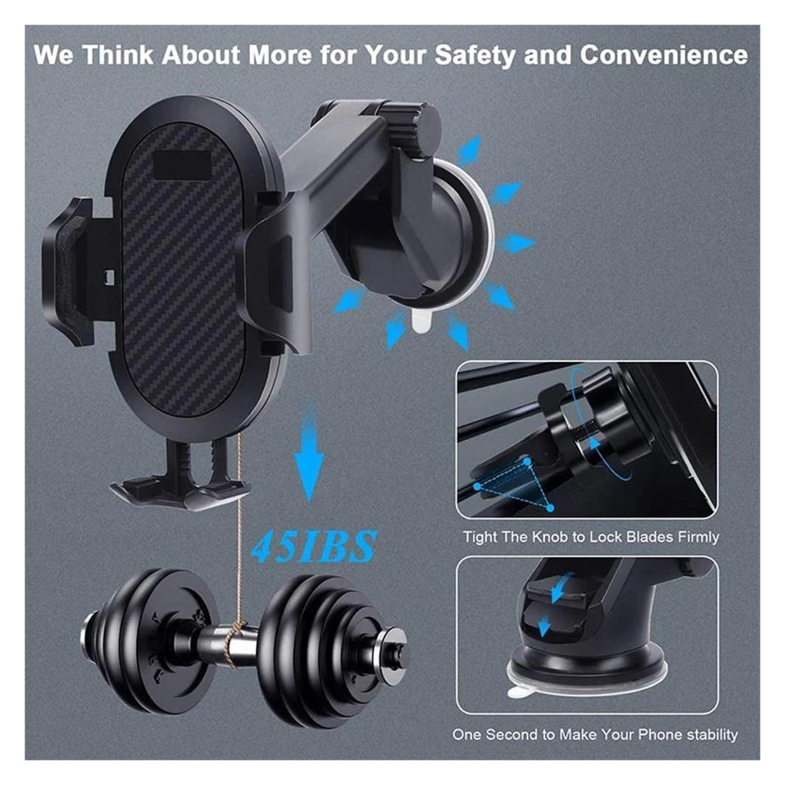 Soporte para teléfono con Ventosa para Coche, sin Soporte magnético para GPS, Compatible con para XI&ao7mi(Red)