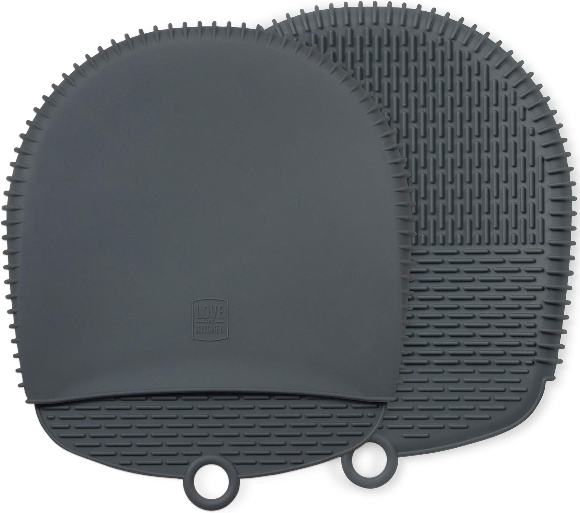 Ultimate 100% Silicone Oven Mitt / Pot Holder. These Oven Gloves are Healthier Than Cotton (Won't Grow Bacteria) and Easier to Clean. Unique Design Makes Mitts Safe, Non-Slip, Flexible (Gr...