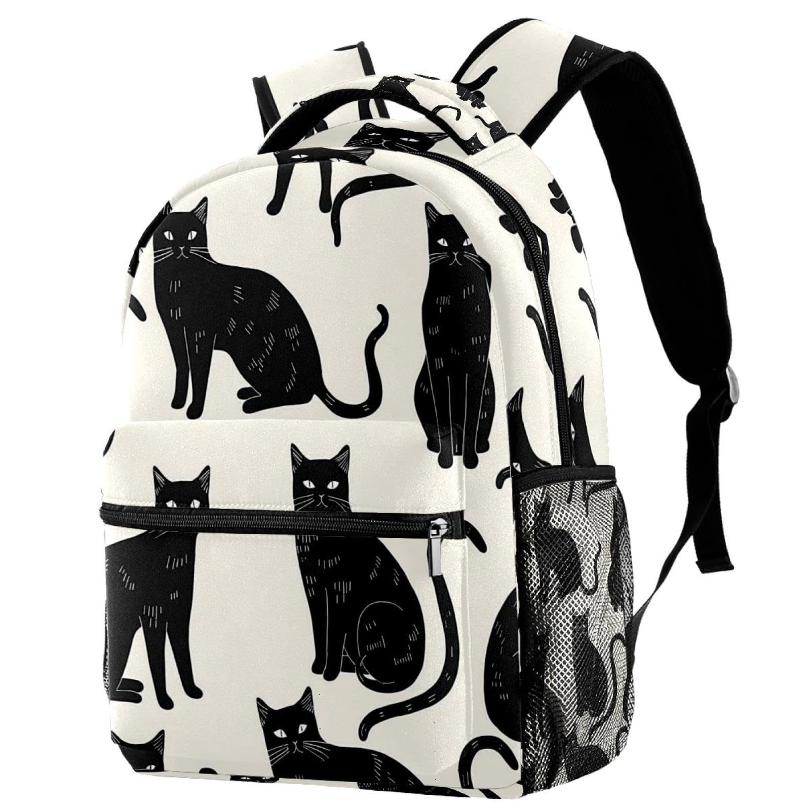 Sac à dos de voyage avec motif chats noirs pour les sorties des enfants - 7