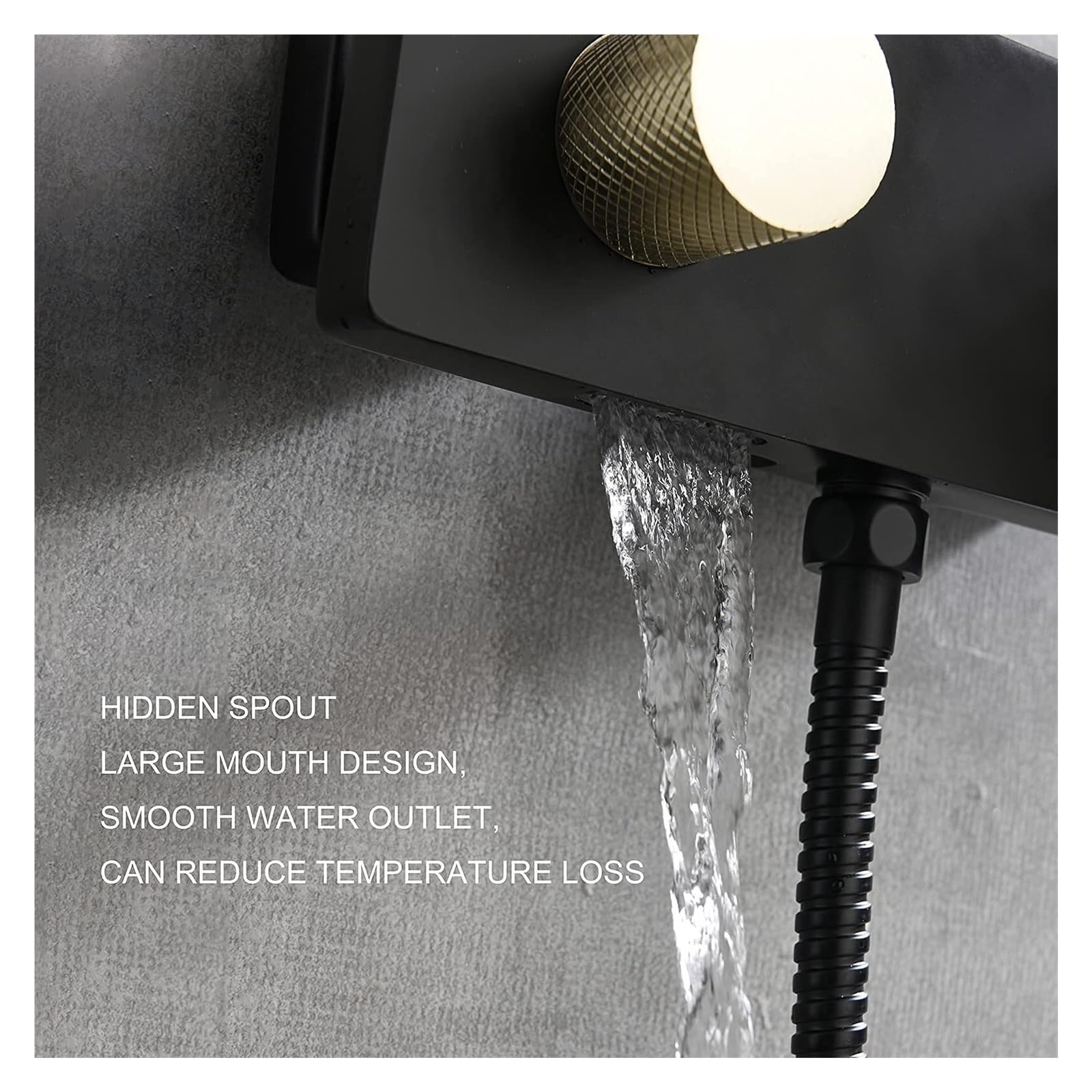Sistema doccia 3 in 1 nero – Soffione doccia a pioggia, spruzzatore portatile e beccuccio per vasca – moderno aggiornamento del bagno per il massimo comfort e stile