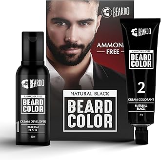 Beard Color For Men - Natural Black, 60ml | Long Lasting | No Ammonia | Easy to apply, No Stain Beard Hair Colour for men | Skin Friendly Hair dye
