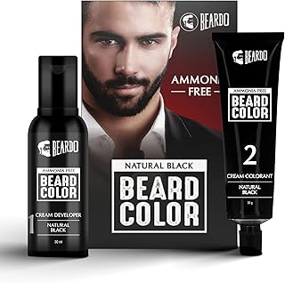 Beardo Beard Color For Men - Natural Black, 60ml | Long Lasting | No Ammonia | Easy to apply, No Stain Beard Hair Colour for men | Skin Friendly Hair dye