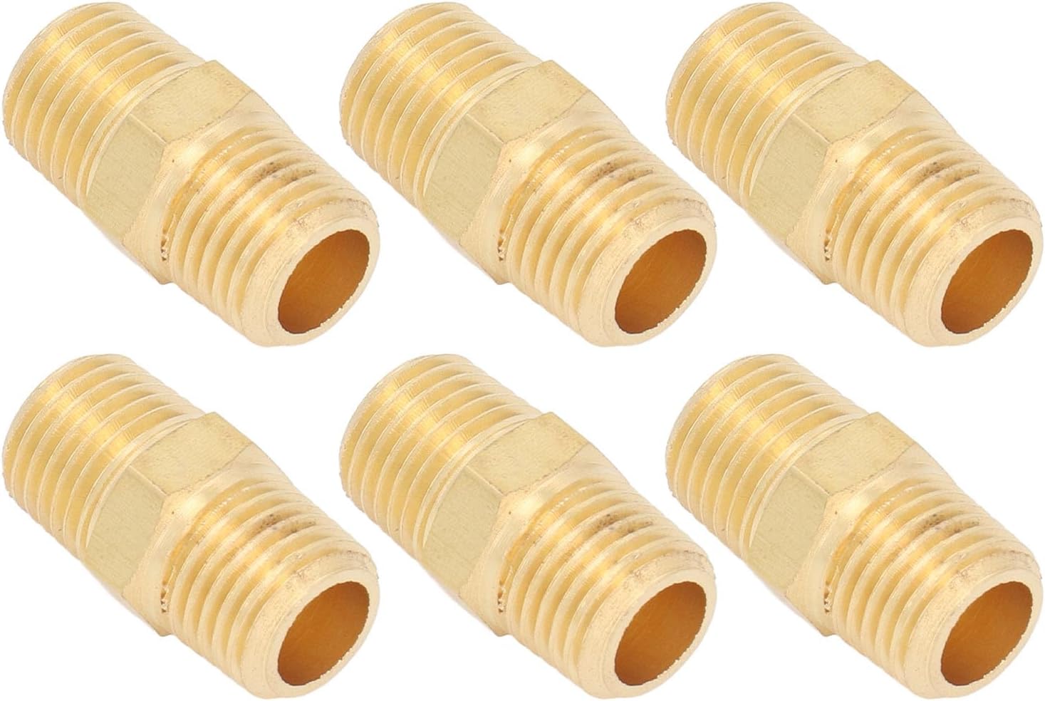 20PCS Premium Brass Air Hose Fittings 1/4 Inch NPT Male Thread Connectors for Water Gas Oil Fuel Systems Heavy Duty Pipe Adapters with Deep Thread Design Secure Connection K