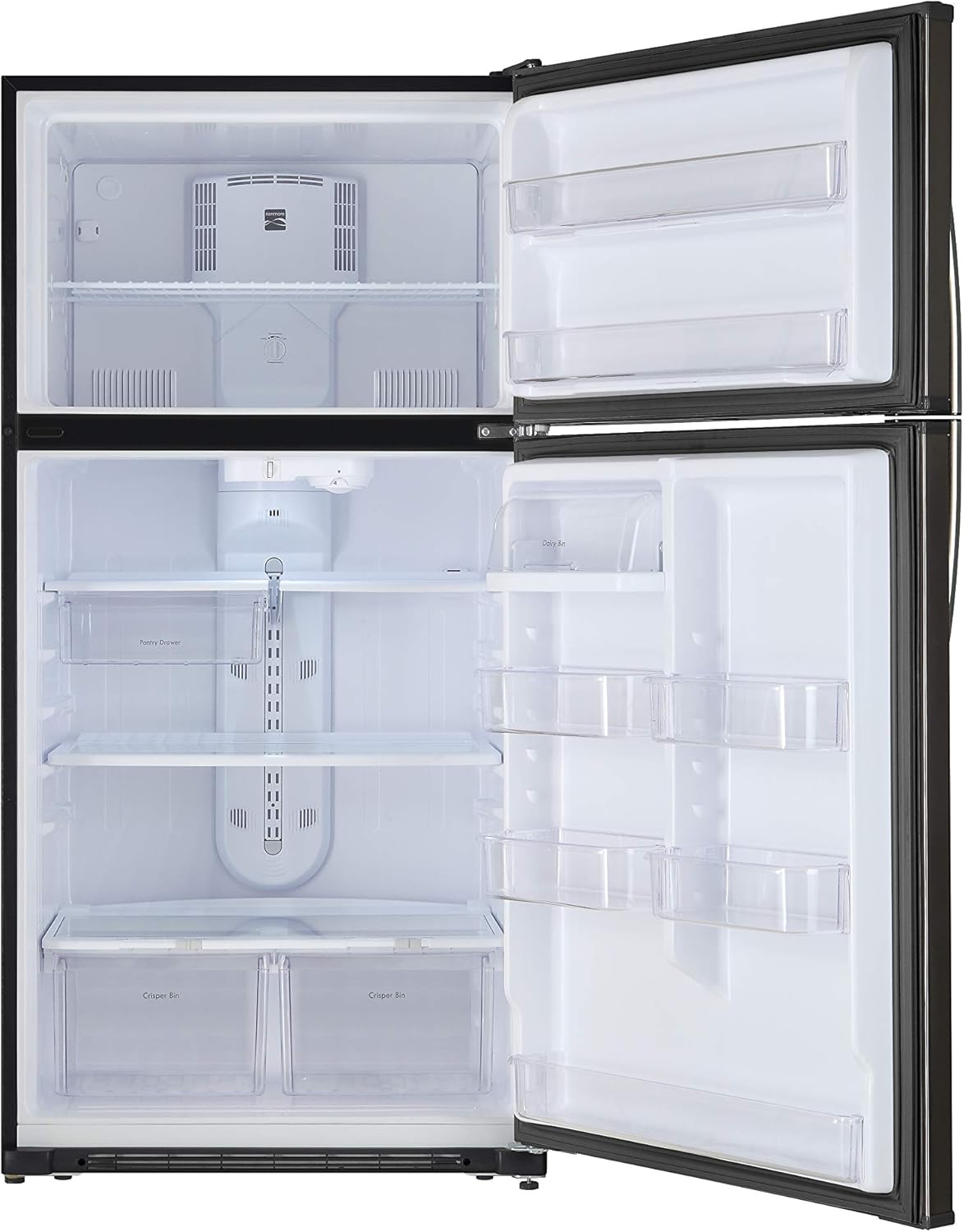 Kenmore Top-Freezer Refrigerator with LED Lighting and 20.8 Cubic Ft. Total Capacity, Black