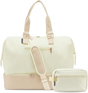 Weekender Bags for Women, Large Travel Duffel Bag with Shoes Compartment, Carry On Overnight Tote Bags with Toiletry Bag