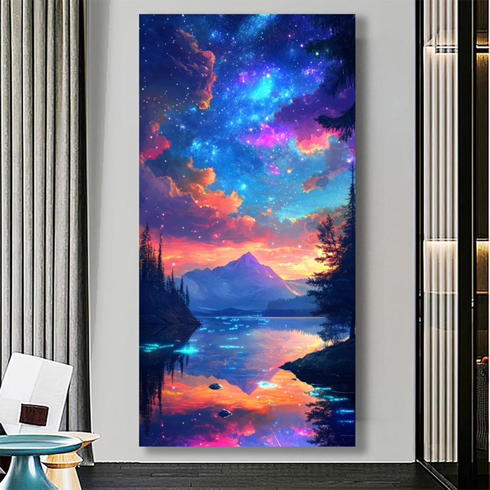 Krajobraz Malowanie według numerów morskich malowanie według numerów dorosłych z ramą 80 x 160 cm, malowanie olejne DIY według numerów Kit, farby akrylowe pędzle do dekoracji domu dziewczyny