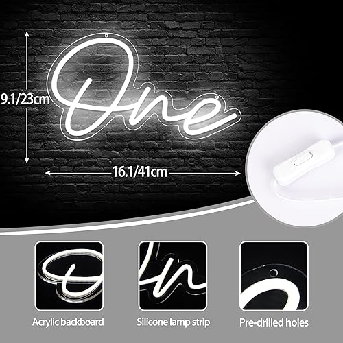 Miniatura 3 de Un letrero LED de neón para decoración de pared, un letrero de neón para el primer cumpleaños, luz de neón de primer cumpleaños, una luz LED para