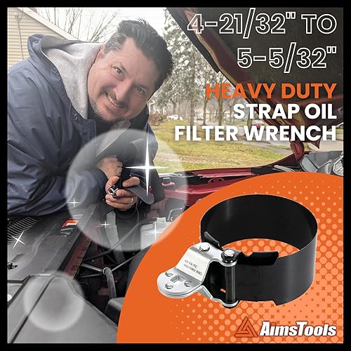Miniatura 5 de Llave de filtro de aceite para 4-2132" a 5-532" (4.646 in a 5.118 in), herramienta universal de extracción de filtro de aceite resistente, para