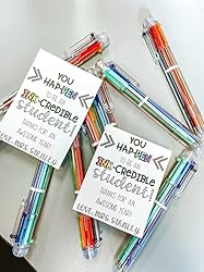 28 Pack Multicolor Pen, 0.5mm 6-in-1 Retractable Ballpoint Pens For School Of