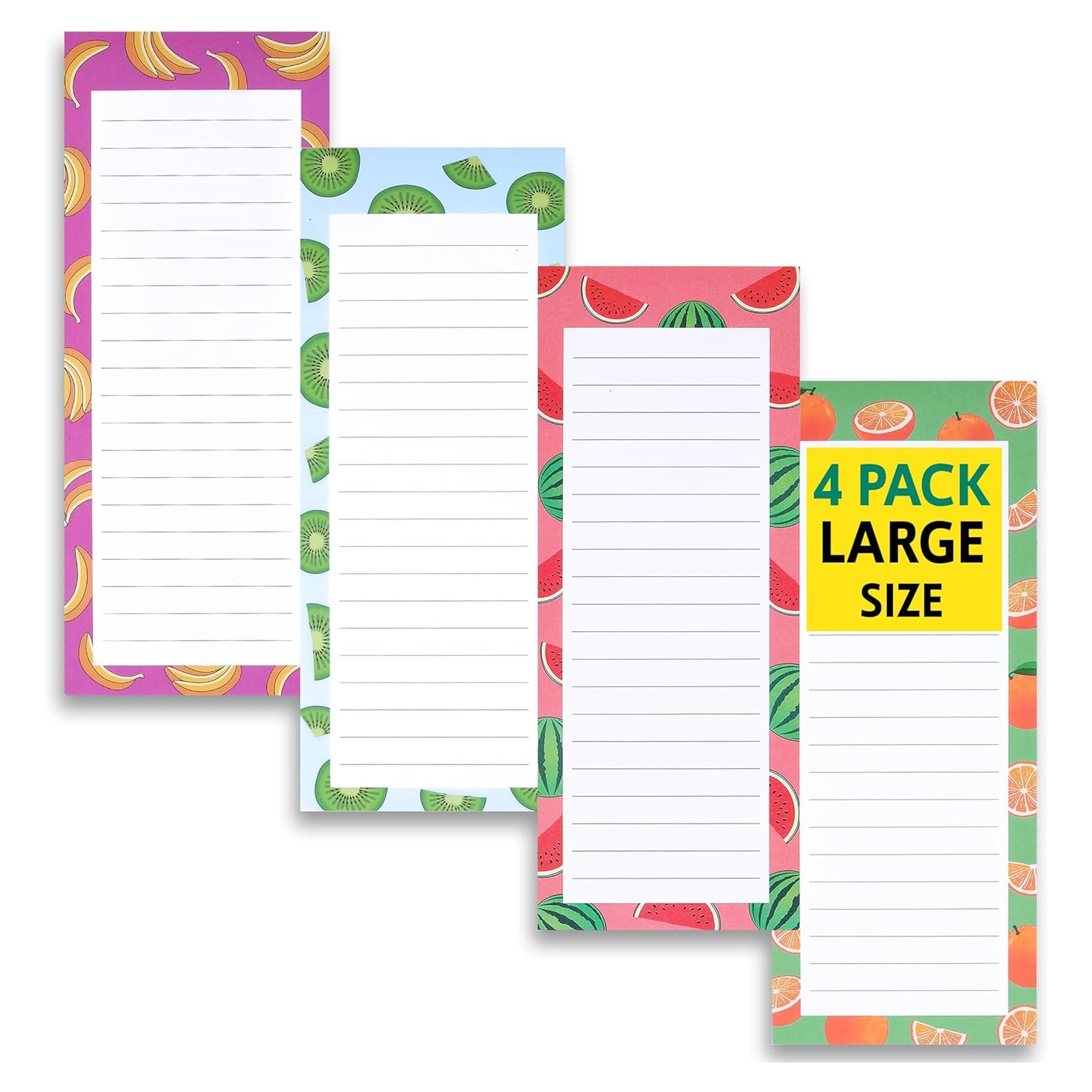 Modern Shop Magnetic Notepads – Notepads for Grocery List, Shopping List, To-Do List, Reminders -Strong Magnetic Back- Memo Notepad | 4 pack Large |