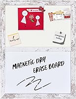 Vista 13 de Tablero de anuncios, pizarra blanca de fieltro para oficina, escuela, cocina, dormitorio, marco de madera blanca, 10.2 x 14.2 pulgadas, pizarra