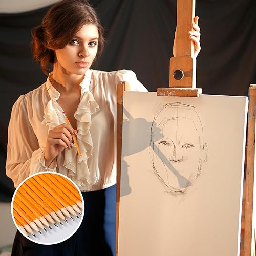 Miniatura 5 de TecUnite 60 lápices HB #2 con caja de madera sin afilar con borrador, lápices hexagonales pastel, grafito, no 2, lápices para niños y adultos,