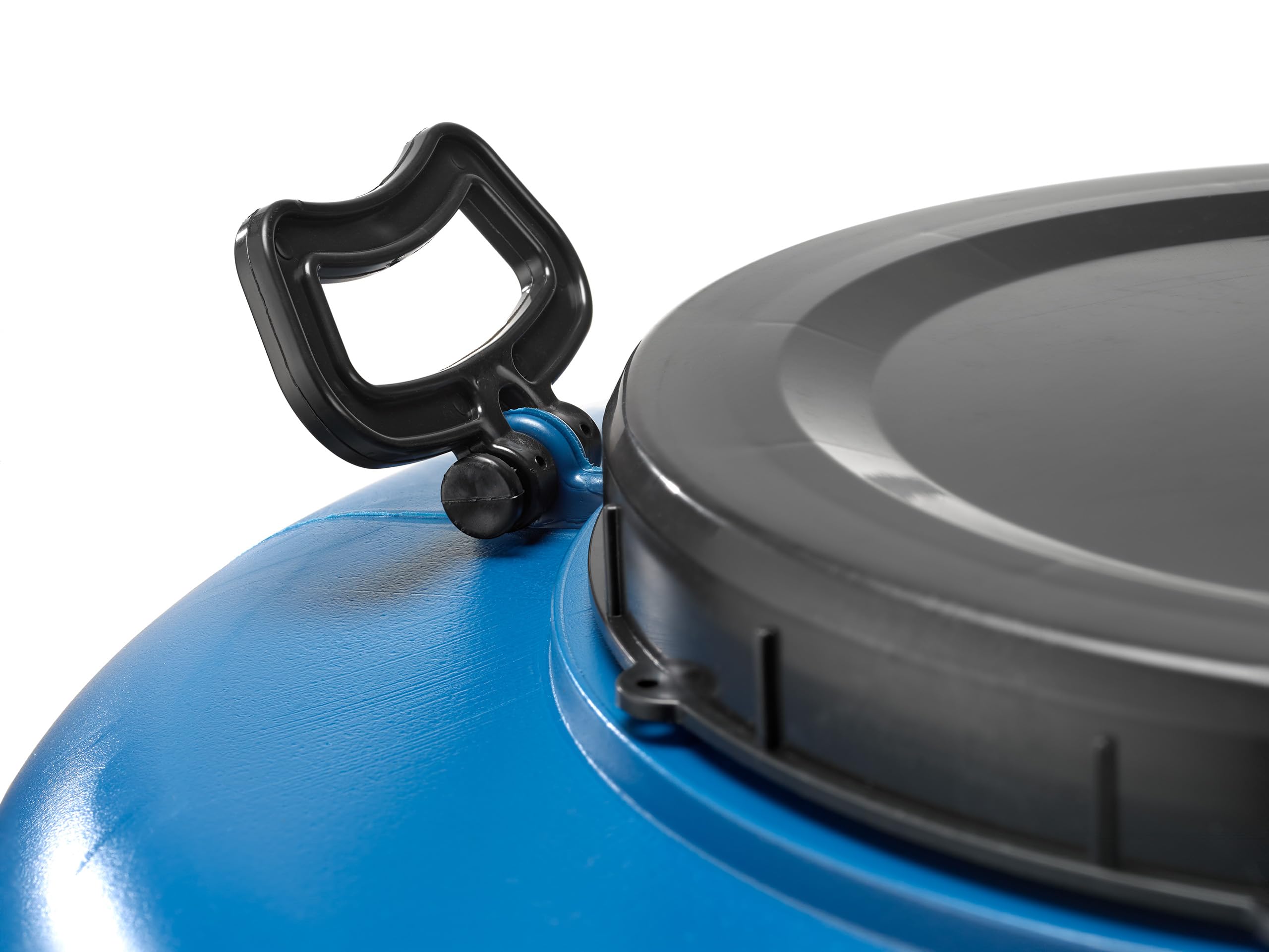 F & R Regentonne 200l mit Griffen und Auslaufhahn mit Deckel HDPE lebensmittelecht Stabiler Wasserbehälter Regenfass Wassertank Garten Frischwassertank