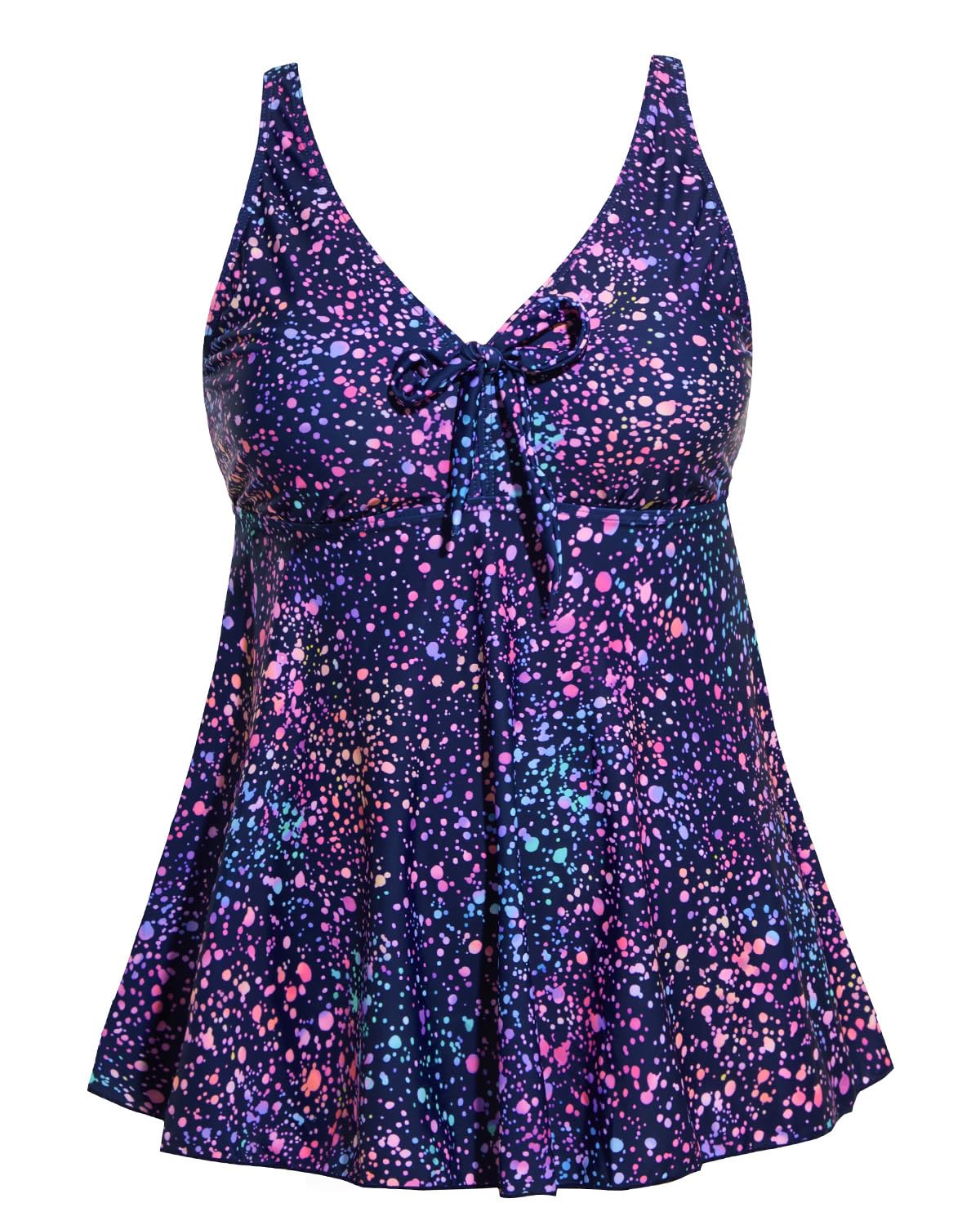 Plus Size Tankini Tops for Women Only - Flowy Bathing Suits Tops Modest Swimsuit No Bottom