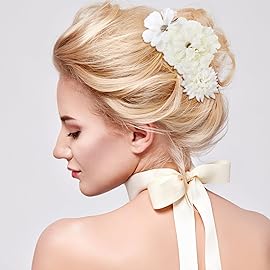 BBTO 21 Pcs Flower Hair Clip Rose Hair Clips Barrettes for Women Flower Accessories Boho Bride Claw Clip Hairpin Brooch Pin Headpiece for Wedding(White)