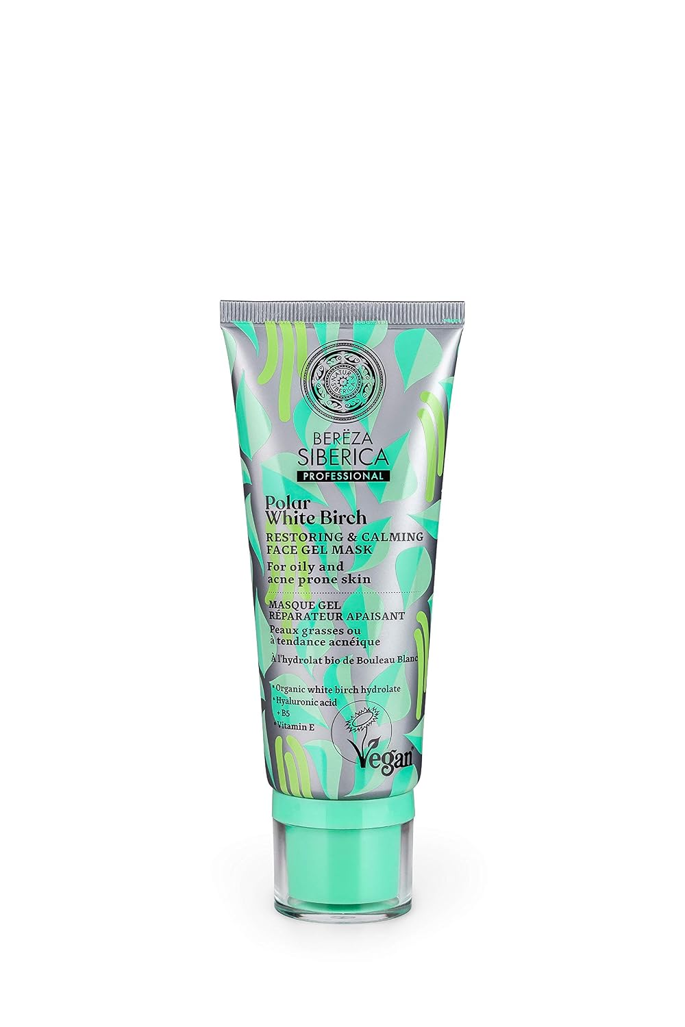 Natura Siberica Polar White Birch Restoring Calming Face Gel Mask - Soothing Face Gel Mask with Hyaluronic Acid & Plant Extracts - Moisture & Skin Soothing for Irritated Skin - 100 ml