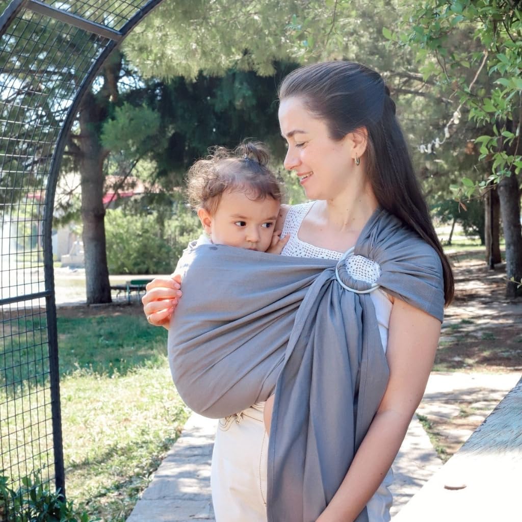 Écharpe de Portage Sling - Simply Sling Coton - Maintien Physiologique Quotidien - Gris