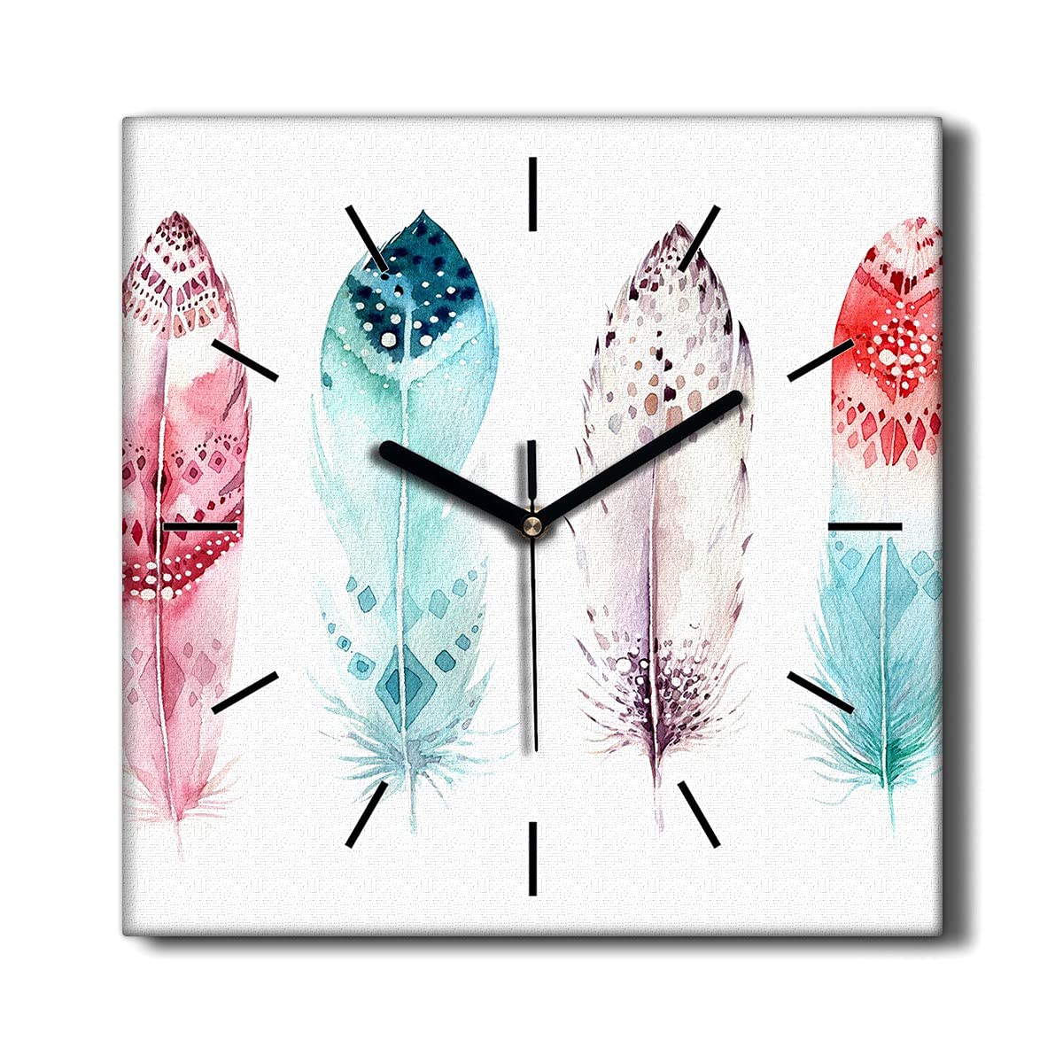 Horloge Murale sans tic-tac Coloray - Toile Stylo Art Déco Chic
