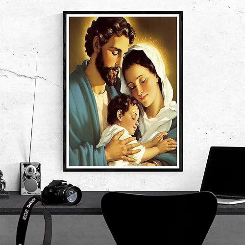 Miniatura 4 de Kaliosy Kits de pintura de diamantes 5D para Virgen María por números, pintura con diamantes, arte Jesús DIY taladro completo, decoración de bordado