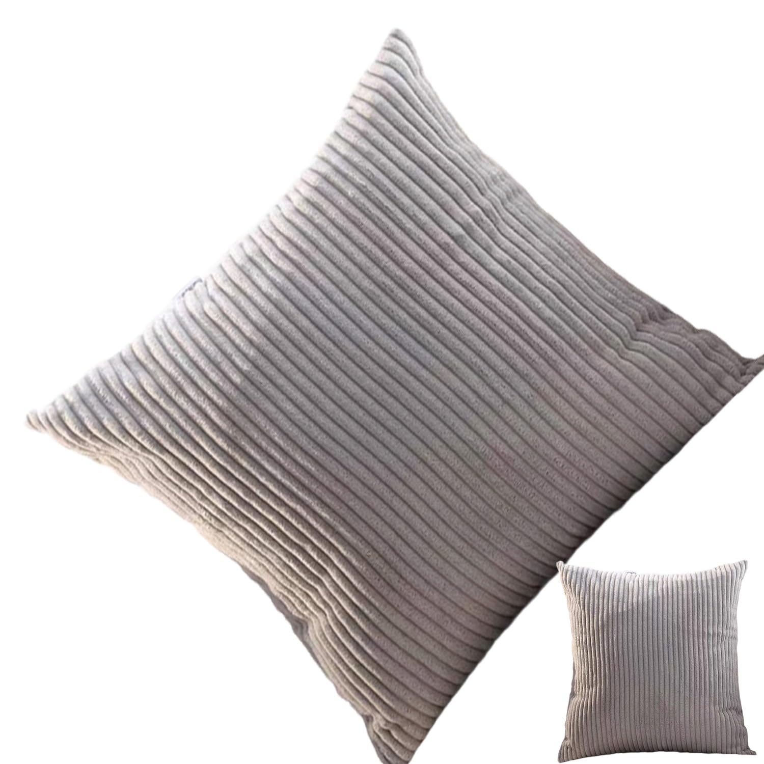 ILiemao 2 Pack Corduroy Soft Decorative Square Rectangle Throw Pillow Cover 60x60 50x70 80x80 cm Cushion Covers Pillowcase, Home Decorations for Sofa Couch Bed Chair(W12,2pcs 60x60cm)
