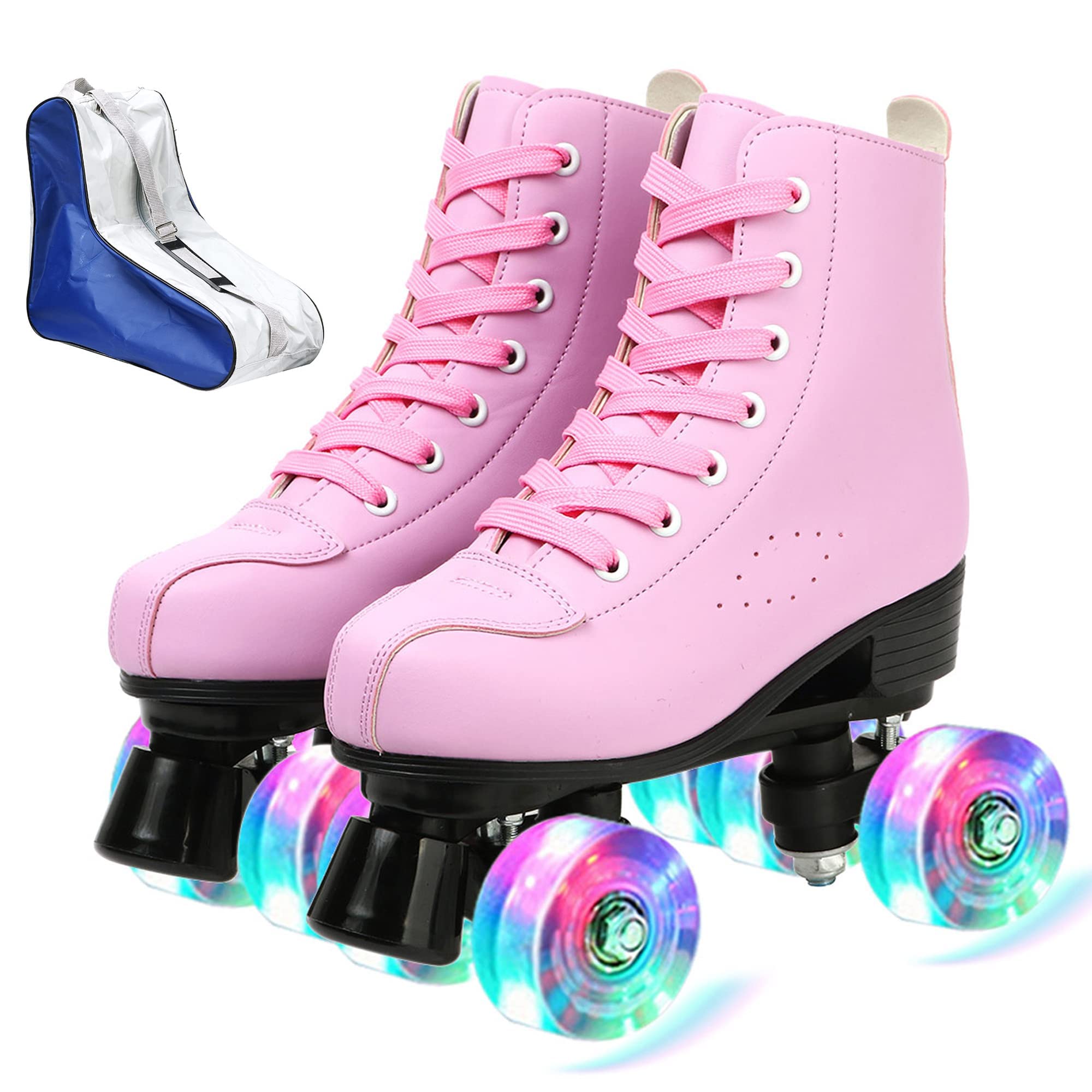 XUDREZ Roller Skates for Women Men Cozy PU Leather Hightop Roller