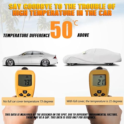 Miniatura 3 de QUYDDC Funda de automóvil de seis capas de 360 para todo tipo de clima, ajuste universal para SUV de hasta 211-216 pulgadas, impermeable, a prueba