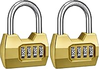 Vista 10 de 1 Pack disecu Candado de Combinación de 4 Dígitos, Candado Impermeable para Exteriores para Casillero de Gimnasio Escolar, Cerca, Portón, Cobertizo