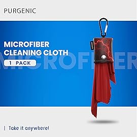 Microfiber Cloth & Glasses Wipes (1 Pack) Lens & Glasses Cleaning Cloth - Eyeglass Cleaner - Camera Lenses & Gadget Delicate Screens - Red